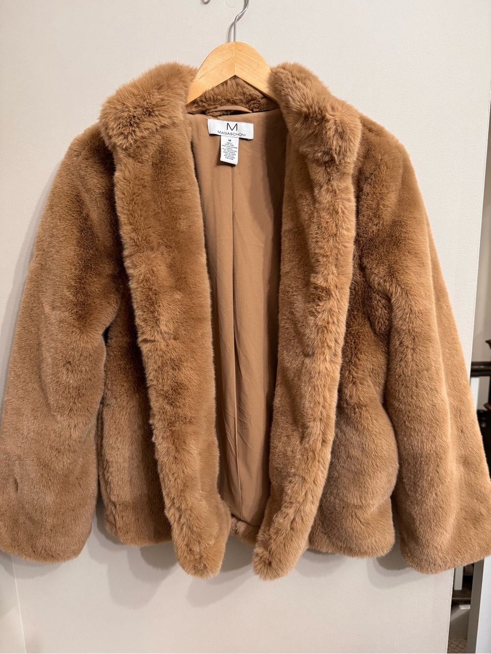 NWOT Magaschoni Brown Faux Fur Jacket